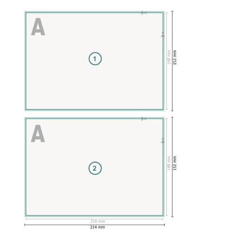 Modèle cartes de voeux A5 ouverte