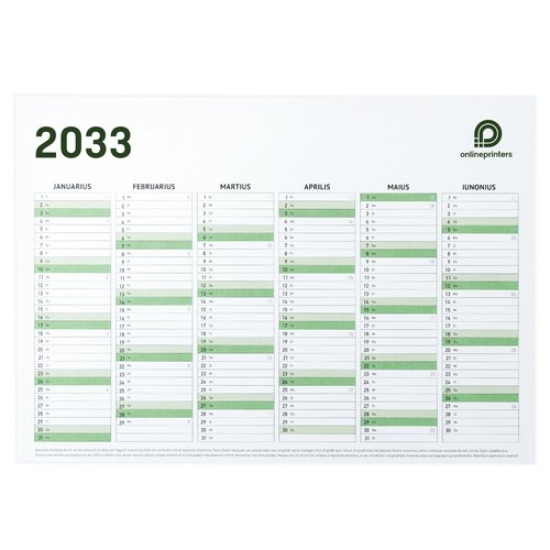 Calendriers annuel, A3 2